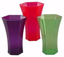 18 Pcs - 10 Inch Rose Vases - Tropical Assortment Plastic