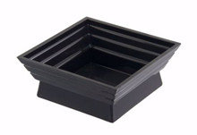 24-Pack 6 Inch Black Plastic Square Taurus Planters