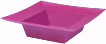 24 Pcs - 5 Inch Square Flare Dishes - StrongPink Plastic