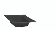 24 Pcs - 5 Inch Square Flare Dishes - Black Plastic