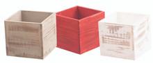 36 Sets - Assorted Gray, Red, White Wooden Planters - 5 Inch
