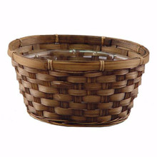 48 Pcs - Stained Oval Bamboo Baskets - 7 Inch