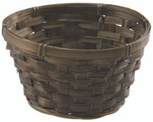 48 Pcs - Stained Round Bamboo Baskets - 6.5 Inch