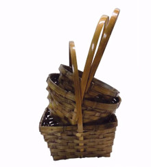 24 Pcs - Stained Assorted Bamboo Baskets