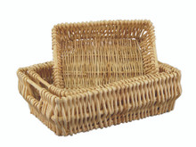 4 Pcs - Natural Willow Rectangle Baskets with Side Handle