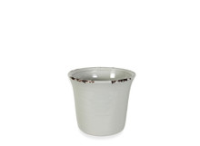24 Pcs - 4.5 Inch Ceramic Planter With Rustic Rim Pot Gray