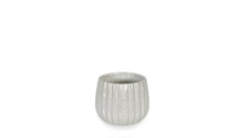 18 Pcs - 4 Inch Ceramic Planter Pot With Vertical Design Pearl White