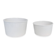 4 Sets - Round Ceramic Planter Pots (8 Pcs Total) White