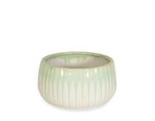 6 Pcs - 8 Inch Ceramic Tray Two-Toned White/Mint