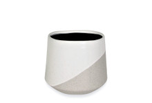 8 Pcs - 6 Inch Ceramic Teardrop Two-Toned White/Gray Planter Pot