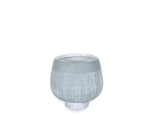 12 Pcs - 4 Inch Ceramic Two-Toned Blue Planter Pot