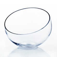 7" x 8" x 3" Slant Bowl Glass Vase - 4 Pieces