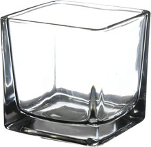 3" x 3" Clear Small Class Cube/Votive Candle Holder - 48 Pieces