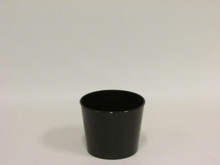 16 Pcs - Plastic Round Planter Pot Glazed Black