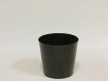 12 Pcs - Plastic 8 Inch Round Planter Pot Glazed Black