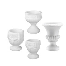 4 Pc Round Base Floral Urn Set