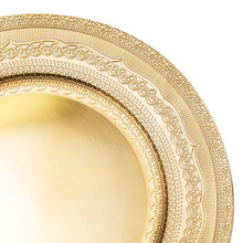 Case of 24 Lace Rim Melamine Charger Plate 13" - Gold