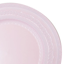 Case of 24 Lace Rim Melamine Charger Plate 13" - Pink