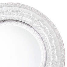 Case of 24 Lace Rim Melamine Charger Plate 13" - Silver