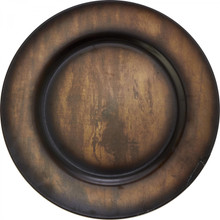 Case of 24 Faux Wood Melamine Charger Plate 13" - Brown Mix