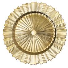 Case of 24 Sun Burst Melamine Charger Plate 13" - Gold