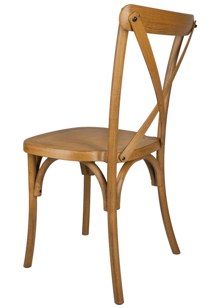 Walnut Resin "Steel Skeleton" Cross Back Chair Indoor/Outdoor XBack