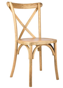 Natural Cross Back Wooden Chair Indoor/Outdoor X-Back Beech Wood