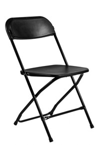 10-Pack Black Folding Chair (Steel-Poly Chair) Samson Series Heavy Duty, 660 lb - 2 Year Warranty