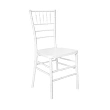 White Resin Chiavari Chair  One-Piece Frame Stackable Indoor/Outdoor