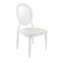 White Resin Louis Pop Chair with Clear Back