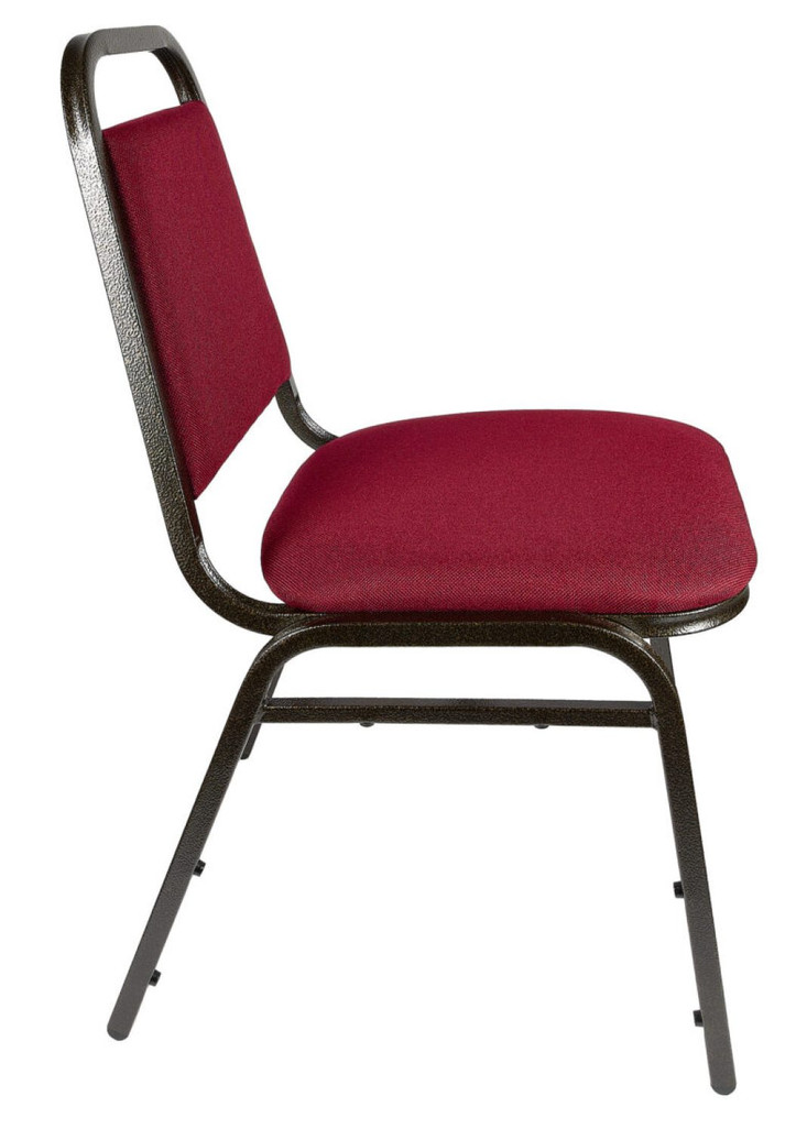 Burgundy Fabric on Gold Vein Frame Trapezoid Banquet Chair