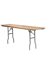 6 Foot (72″ x 18″) Rectangle Heavy Duty Plywood Folding Training Table with Metal Edges