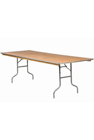 8 Foot (96″ x 36″) Rectangle Heavy Duty Plywood Folding Banquet Table