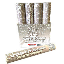 72 Pack 12" White Confetti Cannon 