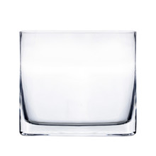Glass Book Vase 6" Rectangle Round Edge Oval Vase - 8 Pieces