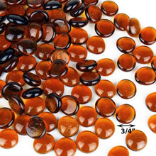 Glass Beads Flat Gemstone Amber Vase Filler For Home Decor 3/4" - 28 lbs