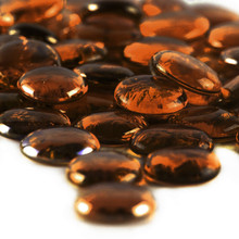 Large Glass Beads Flat Gemstone Amber Vase Filler For Home Decor 1.25" - 28 lbs