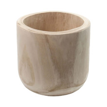 Natural Cylinder Wood Planter 11 x 10.57" - 4 Pcs