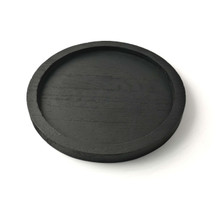 Round Wood Tray 9" Black Decorative Farmhouse Candle Plate -  10 Pcs