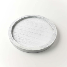 Round Wood Tray 9" Brown Decorative Farmhouse Candle Plate -  10 Pcs