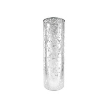 Silver Flecked 3" x 10" Glass Hurricane Open Base Candle Holder Chimney Tube - 12 Pieces