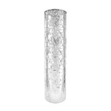 Silver Flecked 3" x 14" Glass Hurricane Open Base Candle Holder Chimney Tube - 12 Pieces