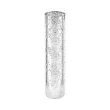Silver Flecked 4" x 16" Glass Hurricane Open Base Candle Holder Chimney Tube - 6 Pieces