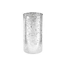 Silver Flecked 5" x 8" Glass Hurricane Open Base Candle Holder Chimney Tube - 12 Pieces