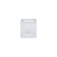 Clear 1.57" Clifford Cube Glass Taper Candle Holder  – 48 Pieces