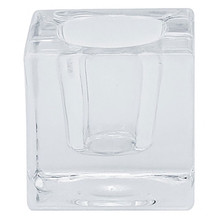 Clear 1.57" Clifford Cube Glass Taper Candle Holder  – 48 Pieces