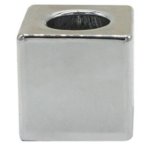 Silver 1.57" Clifford Cube Glass Taper Candle Holder  – 48 Pieces