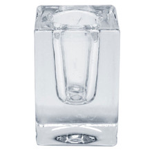 Clear 2.36" Tall Clifford Cube Glass Taper Candle Holder  – 24 Pieces
