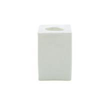 White 2.36" Tall Clifford Cube Glass Taper Candle Holder  – 24 Pieces
