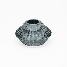 Smoke 1.7" Echo Bloom Glass Reversible Candle Holder – 48 Pieces